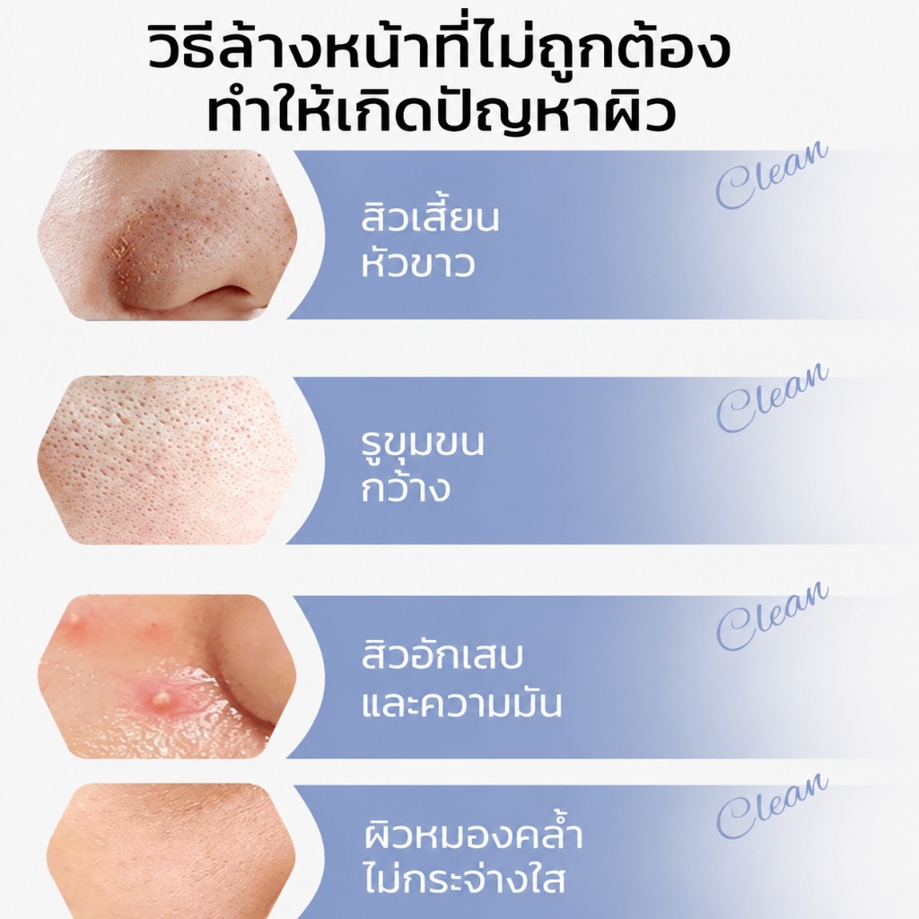 โฟมล้างหน้าใสขจัดสิวหัวดำ ทำความสะอาดลึกรูขุมขน รูปที่ 8