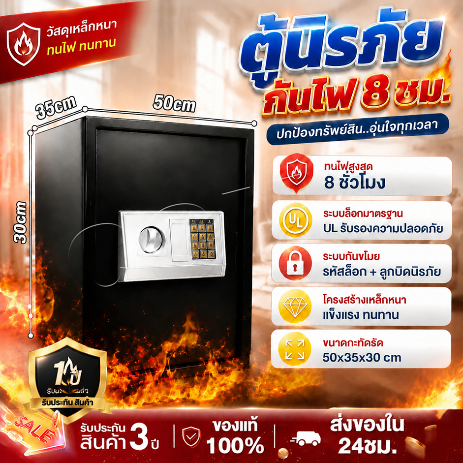 ตู้เซฟ 50/45 cm ตู้เซฟขนาดใหญ่ Safe Box เซฟนิรภัย