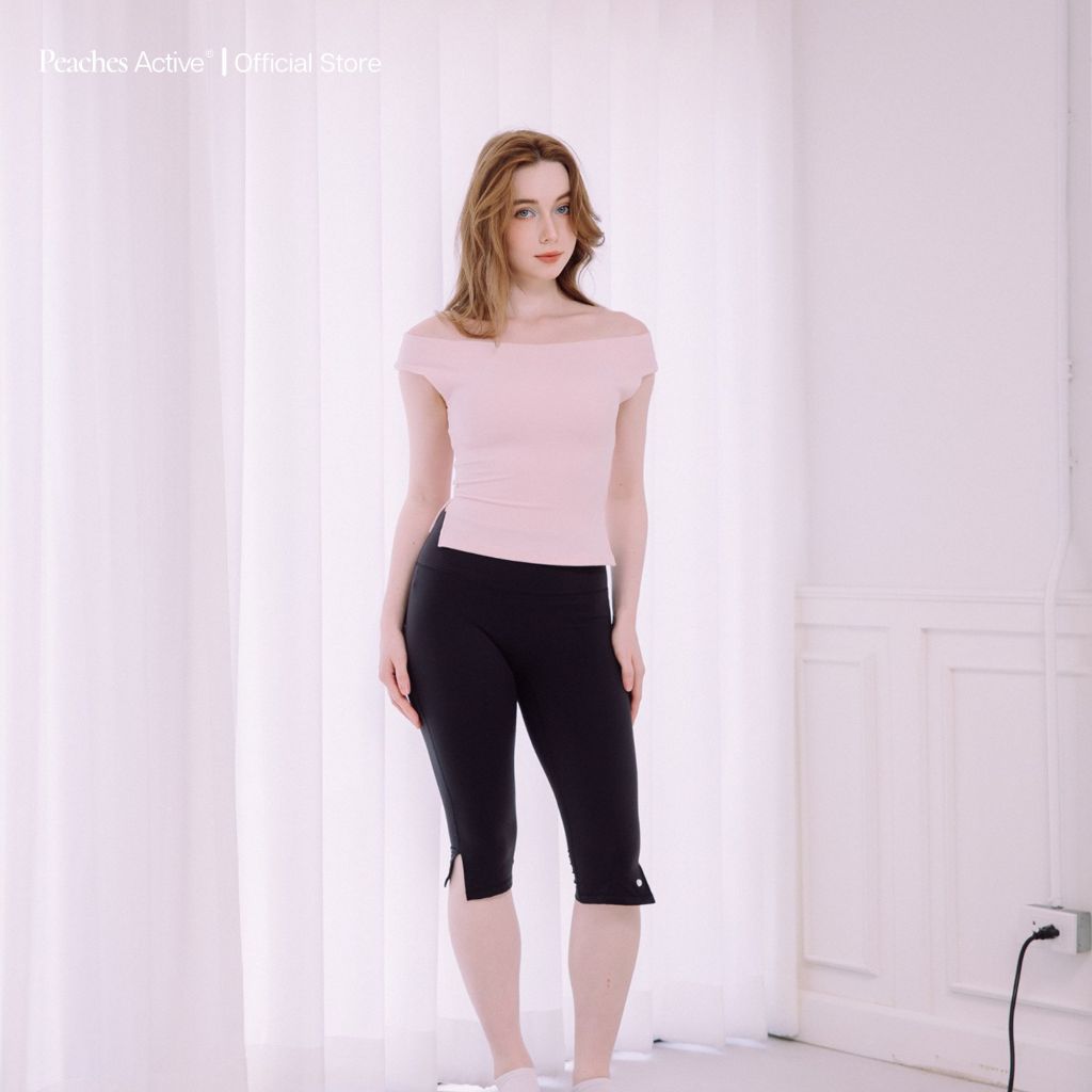 Peaches Active - Soft Sport Era Sculpt Pocket Capri Pink– กางเกงคาปรีเอวสูง มีกระเป๋าข้าง ดีไซน์ยกสะโพก
