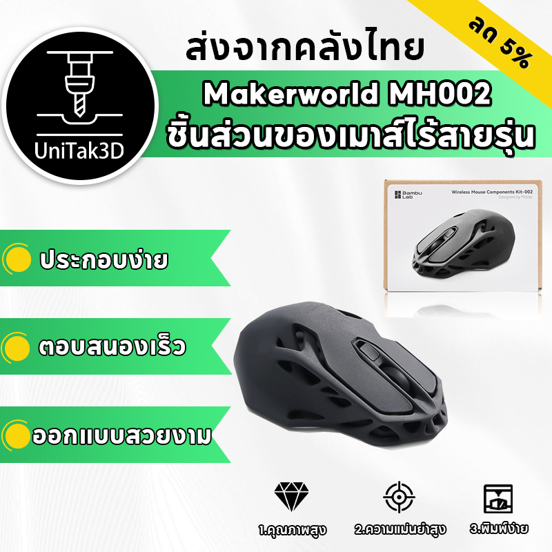 【🚚สินค้าพร้อมส่ง】อุปกรณ์โมเดล DIY เมาส์ไร้สายสำหรับเครื่องพิมพ์ 3 มิติ สำหรับ Bambu Lab A1/A1 Mini/P1P/P1S/X1/X1C/X1E