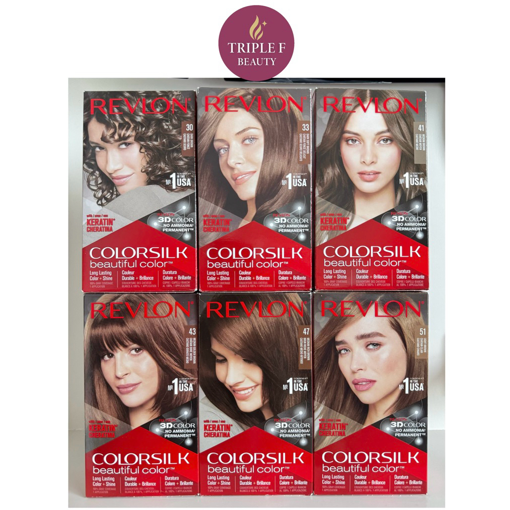 ⭐️พร้อมส่ง|แท้100%⭐️ Revlon ColorSilk Beautiful Color เรฟลอน ครีมเปลี่ยนสีผมปิดผมขาว100% ครีมเปลี่ยนสีผมปราศจากแอมโมเนีย