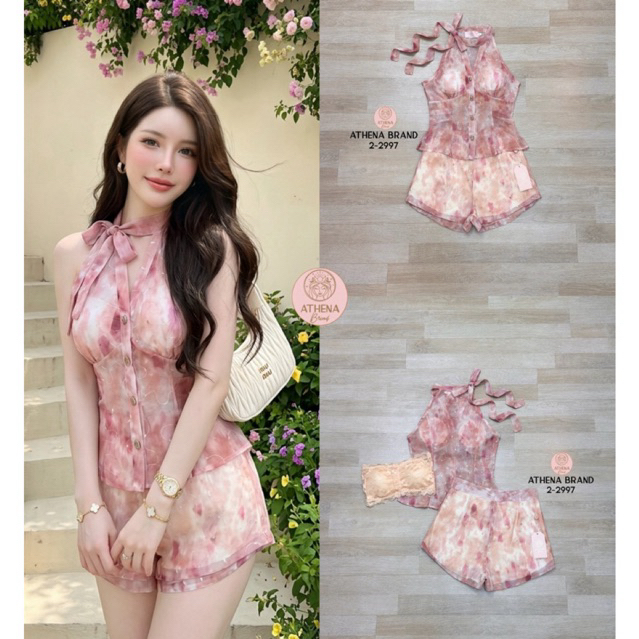 Athena Set  เสื้อ+กางเกง+เกาะอก ชุดน่ารัก