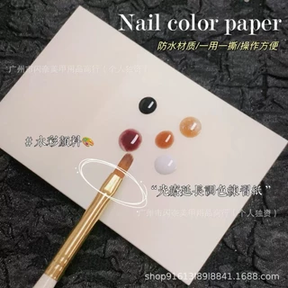 (50แผ่น)แผ่นเคลือบPVCใส ใช้ลองสี-ผสมสีเจล/สีเพ้นท์ สีไม่ซึมไม่ทะลุ เช็ดออกได้ ขนาด 7.5 x 5 cm.