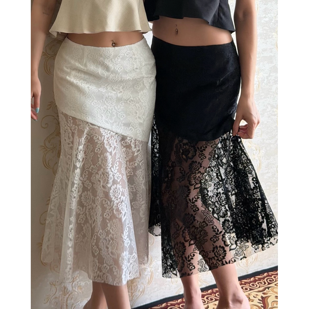 MESKMUSE Sexy lace midi skirt