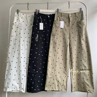 Brody pants -♡⸝⸝ กางเกงขายาวทรงbarrel (ลายจุดดpolkadot ) ☁️ ++ แถมฟรี เข็มขัดหนังเข้าเซต ทุกออร์เดอรฺ์ค่าา ˃ᴗ˂