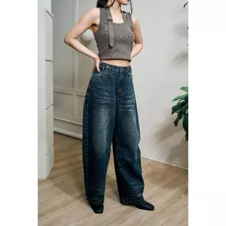 Niyom Jeans collection After The Rain : รุ่น BL004 กางเกงยีนส์ Unisex ทรงบอลลูน