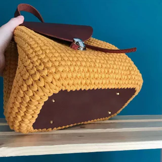 ฐานกระเป๋าหนัง ทรงกลม PU ขนาด18*5 / 22*10cm แฮนด์เมด สำหรับกระเป๋าโครเชต์อุปกรณ์ตกแต่งก้นกระเป๋า DIY