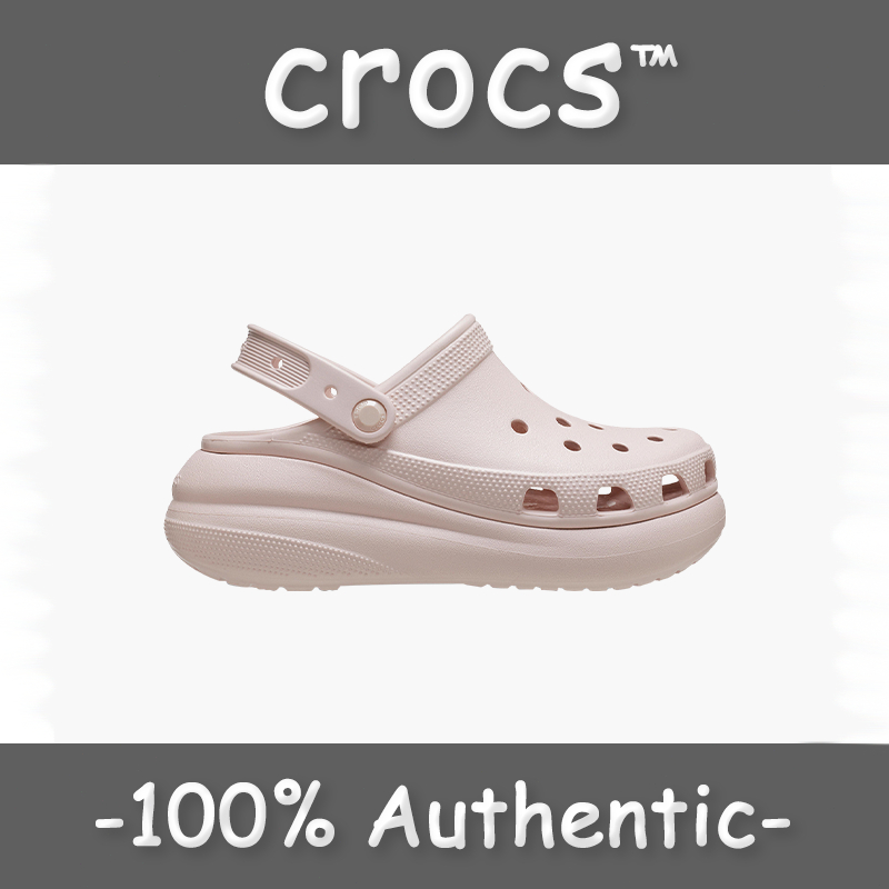 รองเท้าแตะ Crocs Crush รุ่นคลาสสิก ดีไซน์ทันสมัย ​​พื้นรองเท้าสูง 7 ซม. สีชมพู ของแท้ 100% มีสินค้าพร้อมส่งในประเทศไทย