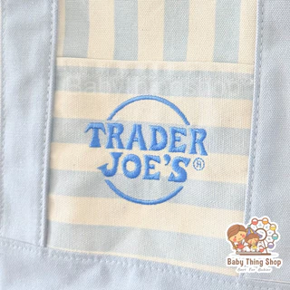 กระเป๋าผ้ามินิ นำเข้า🇺🇸 Trader Joe's Mini Tote Bag รุ่นลายริ้วพาสเทลสุดฮิตสุดละมุน 🧸