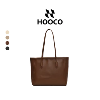 HOOCO กระเป๋าผู้หญิง tote bag กระเป๋าสะพายไหล่โท้สไตล์มินิมอล ความจุใหญ่ ใส่แล็ปท็อปได้ เข้าทุกลุคประจำวัน