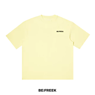 BE;FREEK เสื้อยืดเบสิคสกรีนโลโก้ BE;FREEK ทรง ORIGINAL สีเหลืองอ่อน BE;FREEK BASIC ORIGINAL LIGHT YELLOW LOGO T-SHIRT