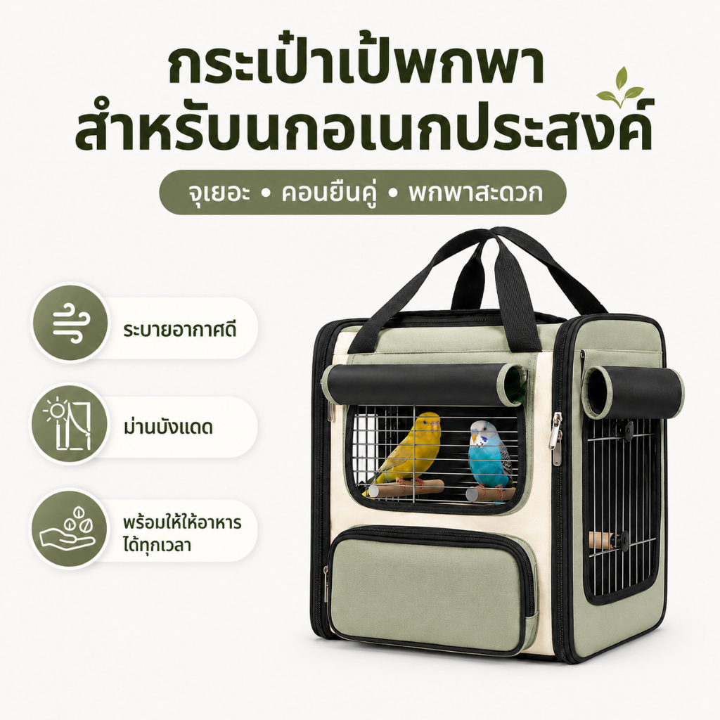 กระเป๋าสำหรับเลี้ยงนกพิราบชนิดใหม่แบบพกพา สำหรับนกพิราบนกแก้ว กระเป๋าสัตว์เลี้ยงสำหรับพกพาและพาออกนอกบ้าน