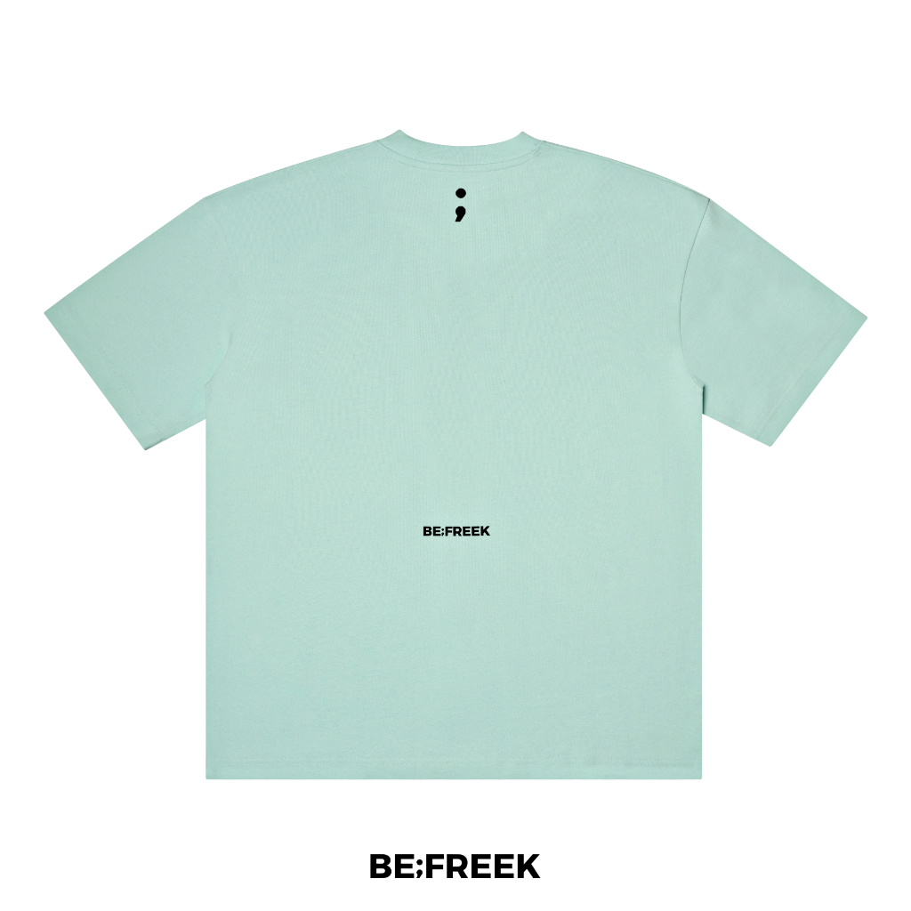 BE;FREEK เสื้อยืดเบสิคสกรีนโลโก้ BE;FREEK ทรง ORIGINAL สีเขียวมิ้น BE;FREEK BASIC ORIGINAL MINT LOGO T-SHIRT