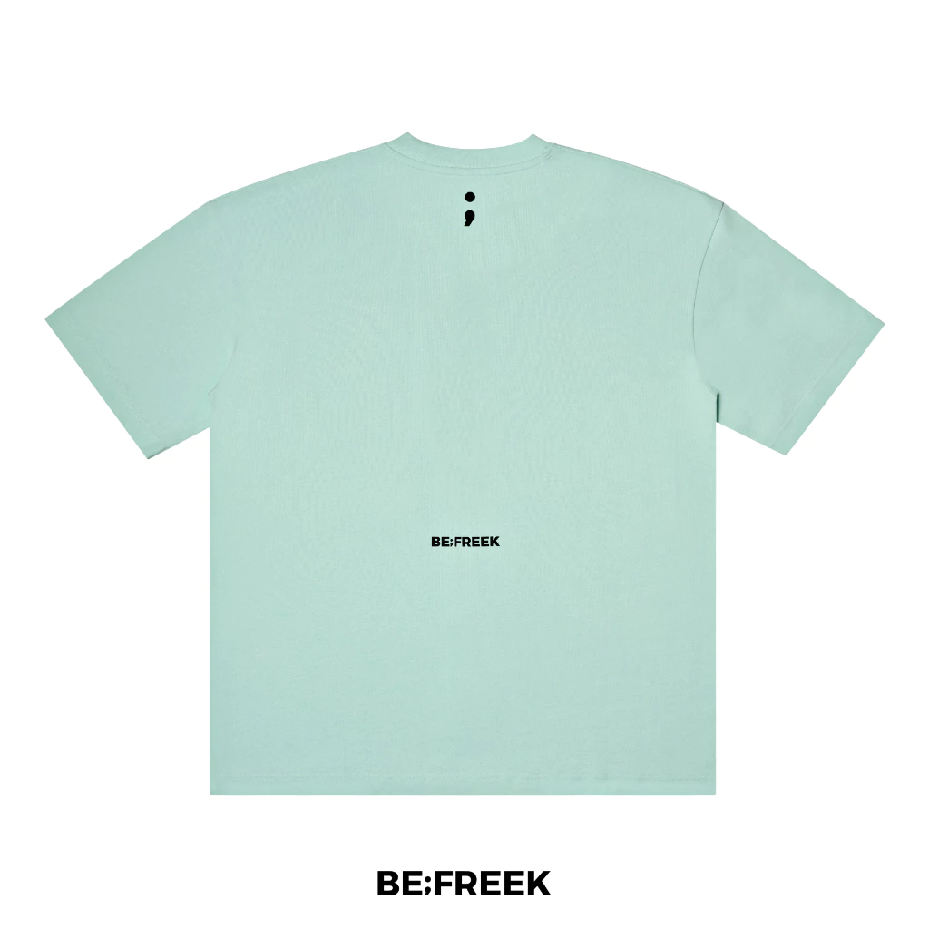 BE;FREEK เสื้อยืดเบสิคสกรีนโลโก้ BE;FREEK ทรง ORIGINAL สีเขียวมิ้น BE;FREEK BASIC ORIGINAL MINT LOGO T-SHIRT