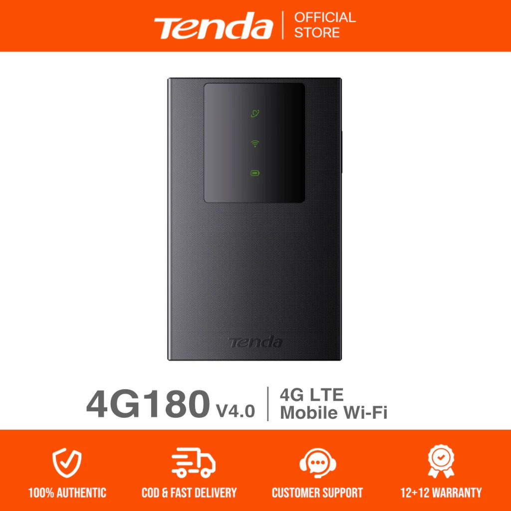 TENDA (4G180) 4G LTE Mobile Wifi | SIM Ready | Openline | Wifi 6 | USB Type-C