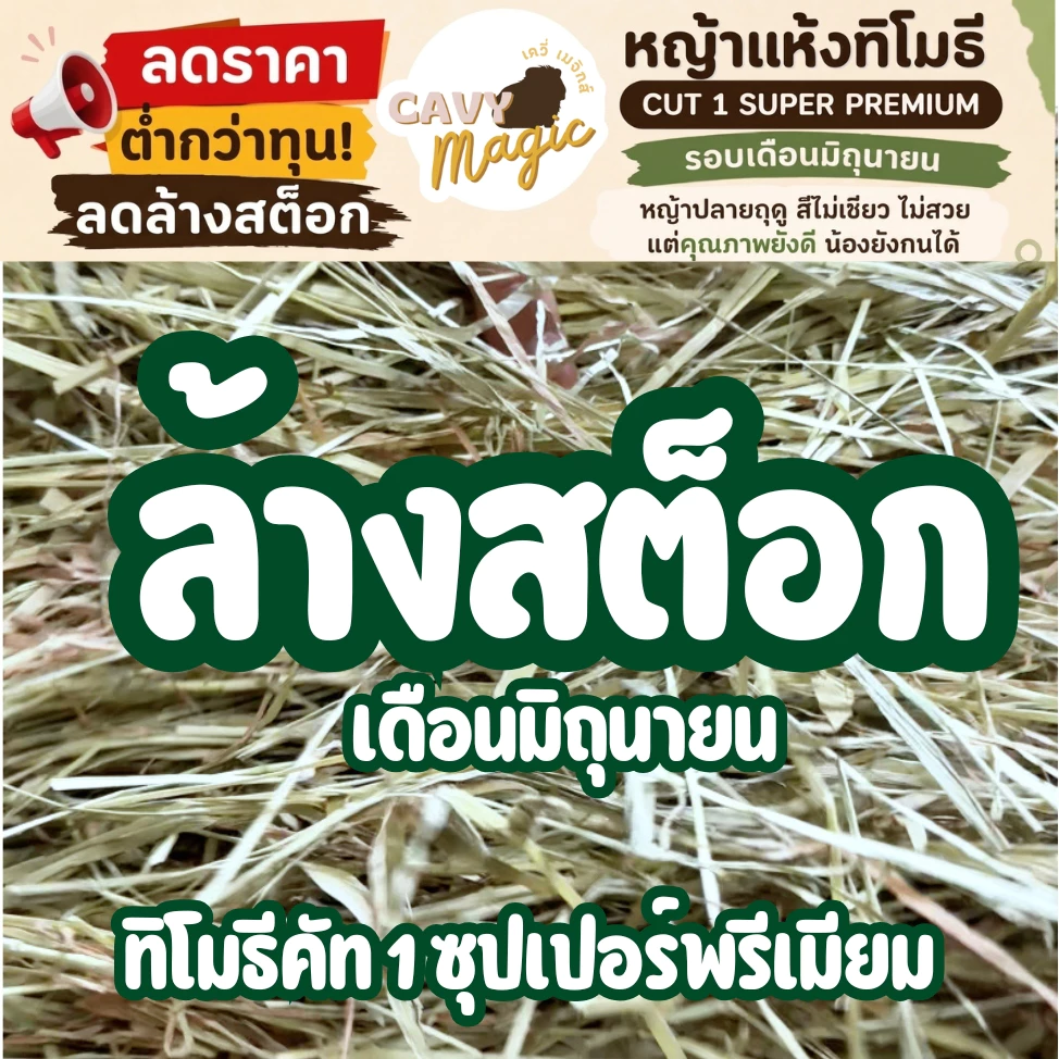 🔥ลดล้างสต็อก หญ้าทิโมธีคัท 1 ซุปเปอร์พรีเมียม (ร่อนฝุ่น) 700g (สั้น) / 1 kg (ยาว) / 1.2 kg (สั้น) ไม่ร่อนฝุ่น3 kg / 5 kg