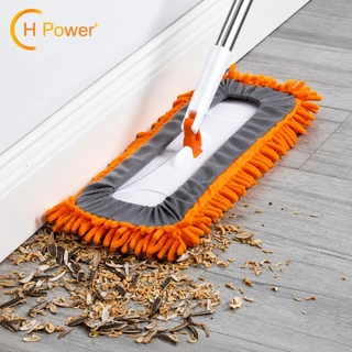 🔥 H Power 🔥 ไม้ถูพื้นไมโครไฟเบอร์ พร้อมด้ามยืด-หดได้ หมุน 360° ทำความสะอาดง่าย ใช้งานได้ทั้งพื้นแห้งและพื้นเปียก ZA-001