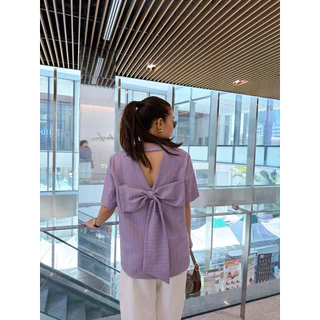 GiGi Bow (เสื้อกระดุมโบว์หลัง) 🎀 ผ้าoriginal #เว้าหลัง