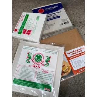 [แบบเคลือบพลาสติก] กระดาษห่ออาหาร กระดาษใบตองเทียม กระดาษใบตอง ตองเทียม เกรดA ห่อข้าวมันไก่ บะหมี่ โรตี ผัดไท ห่ออาหาร