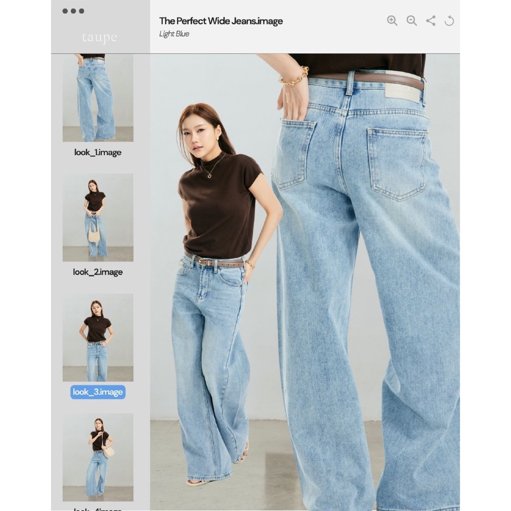 Taupe.brand - The Perfect Wide Jeans กางเกงยีนส์เอวสูงทรงขากว้าง ตัดเย็บจากผ้ายีนส์ไม่ยืด ผ้านุ่ม ใส่สบาย ไม่หนาเกินไป