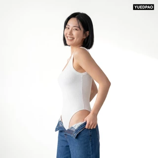 Yuedpao Women's Ribbed Tank Bodysuit บอดี้สูทผู้หญิง ผ้าร่อง ทรงสวยเข้ารูป สีพื้น ใส่สบาย ระบายอากาศได้ดี (4 สี)