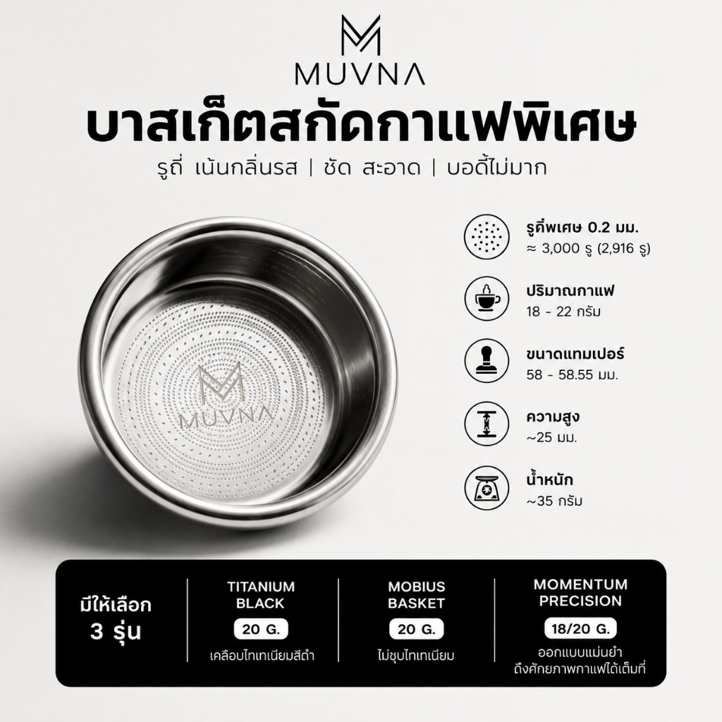 ✅พร้อมส่ง✅ Special Coffee Basket Muvna mobius / Mischief etc. For Espresso E61 Flair58