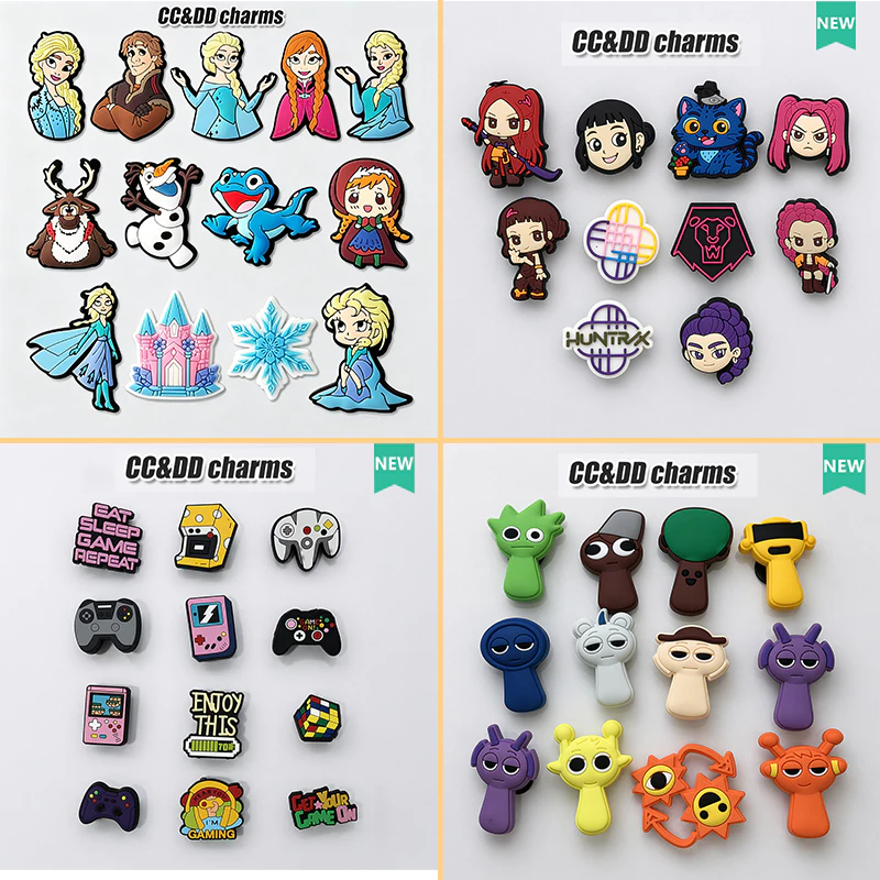ของแท้แท้เดิม เครื่องประดับรองเท้าขายดี ปุ่ม PVC ตกแต่งรองเท้ารู ลายการ์ตูนน่ารัก ถอดติดได้