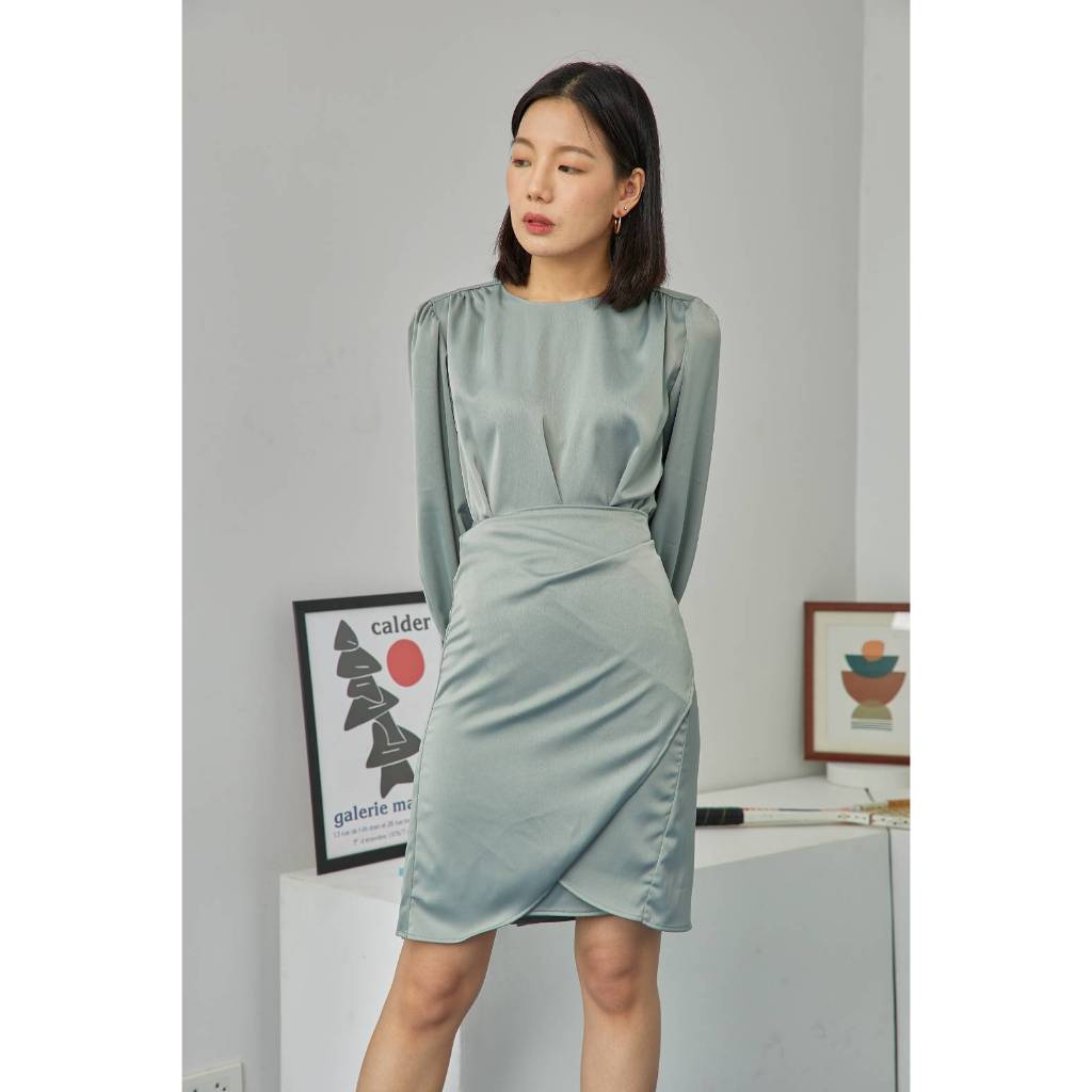 Mignon dress สีเขียว SIZE S AANDOB