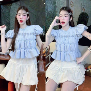 🔥aimorn_shop🔥เสื้อแขนตุ๊กตา แขนพอง แต่งสม็อคตัวพอง น่ารักๆ ลุคคุณหนูสุดๆ