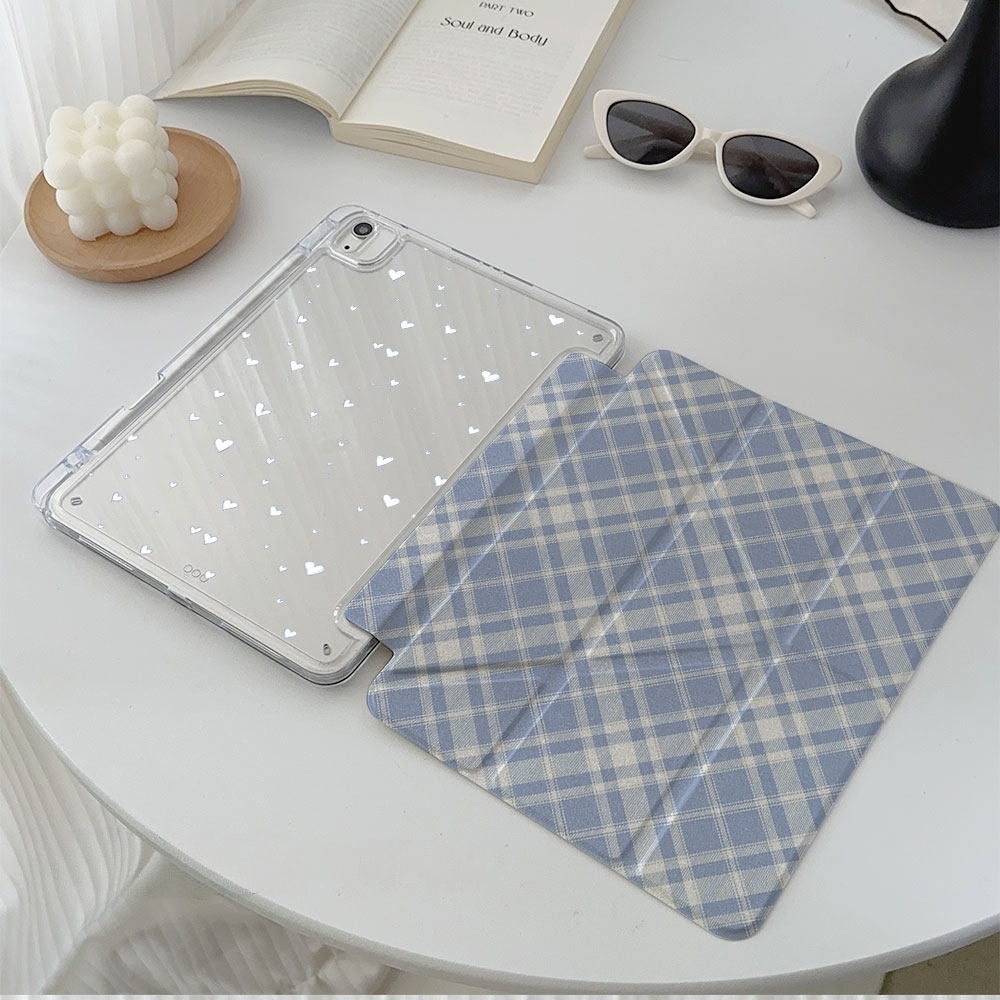 จัดส่งทันที เคสไอแพด พับรูปตัว Y ลายสก็อต Gen11 Pro12.9 Pro13 Air8 Air7 Gen9 Mini6 รูปหัวใจ เคสipad