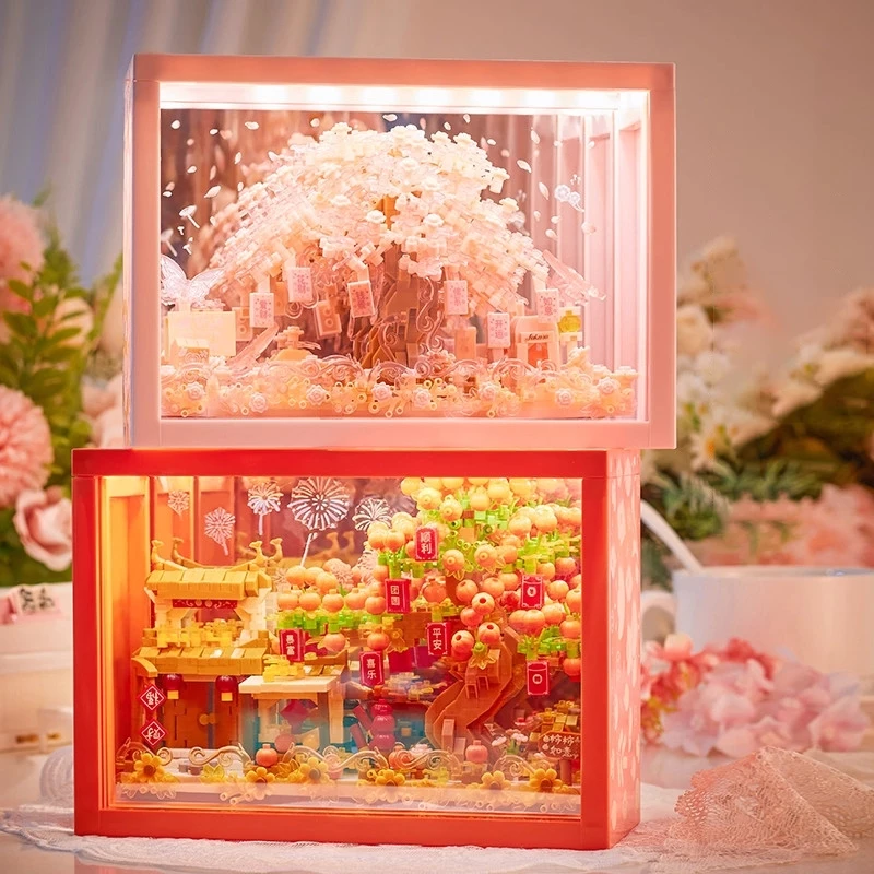 ✨ใหม่✨กล่องดอกไม้ตัวต่อ DIY ของขวัญวันครบรอบ ของขวัญวาเลนไทน์ ตั้งโชว์สวย