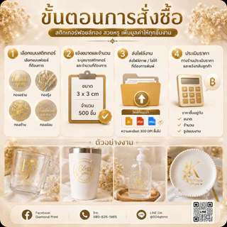 สติกเกอร์ UV DTF ฟอยล์พรีเมียม เงาวาว หรูหรา ติดแน่น / กันน้ำ / โลโก้ / ฉลากสินค้า ช่วยให้ลูกค้าค้นหาเจอง่ายและดูน่าซื้อ