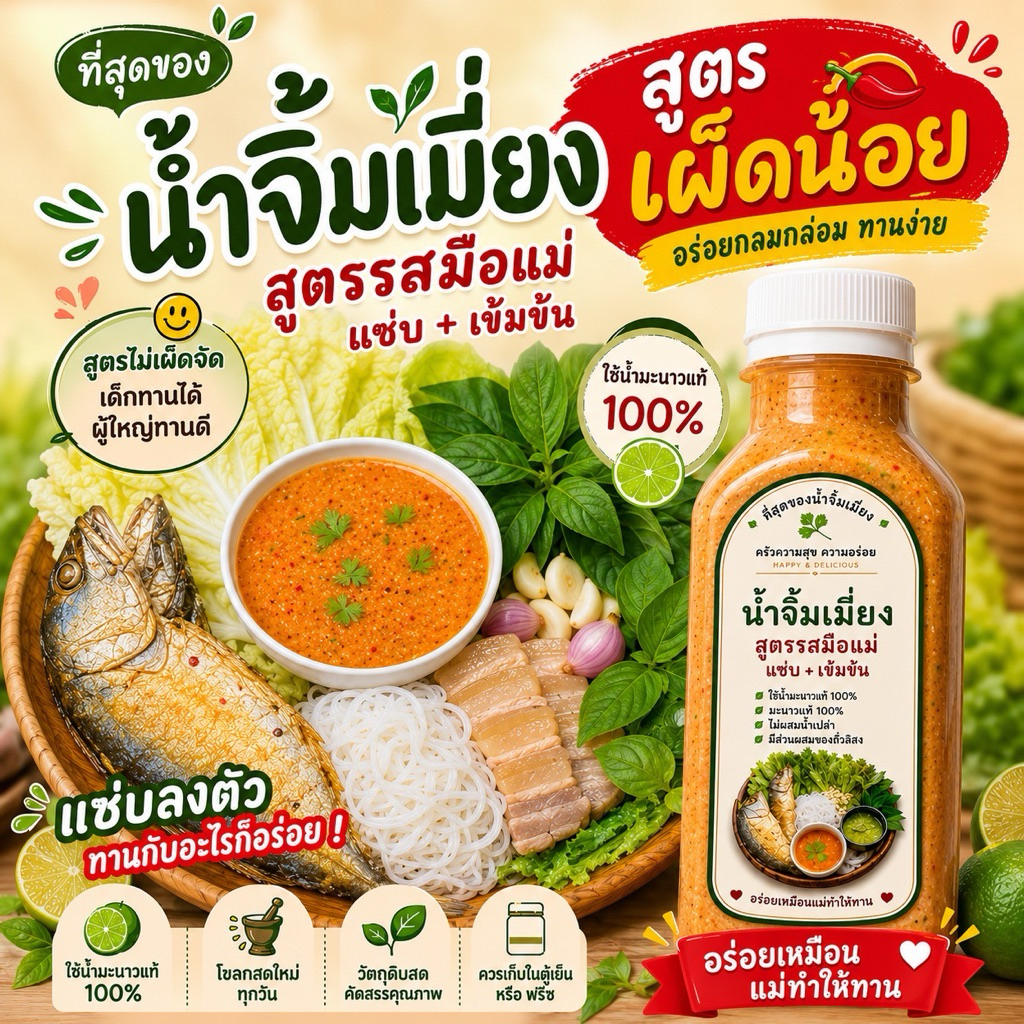 น้ำจิ้มเมี่ยง สูตรไม่เผ็ด