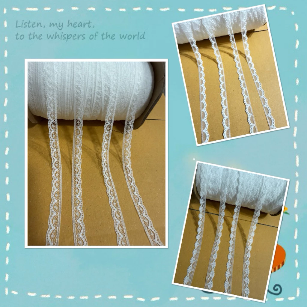 ลูกไม้เส้น เนื้อนิ่ม กว้าง 10-12 มิล/20หลา/70บาท