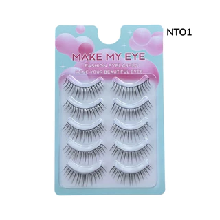 ขนตาปลอม makemyeye ขนตาปลอมธรรมชาติ 5 คู่ Eyelashes เครื่องสำอาง