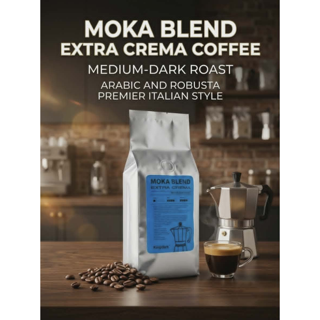 🚀ส่งเร็ว​ ส่งไว​⚡เมล็ดกาแฟคั่ว โมค่าเบลนด์ Espersso Roast MOKA Blend สำหรับ MOKA POT​ ​ คั่วเข้ม​ เอสเพรสโซ่​ โมก้าพอท​