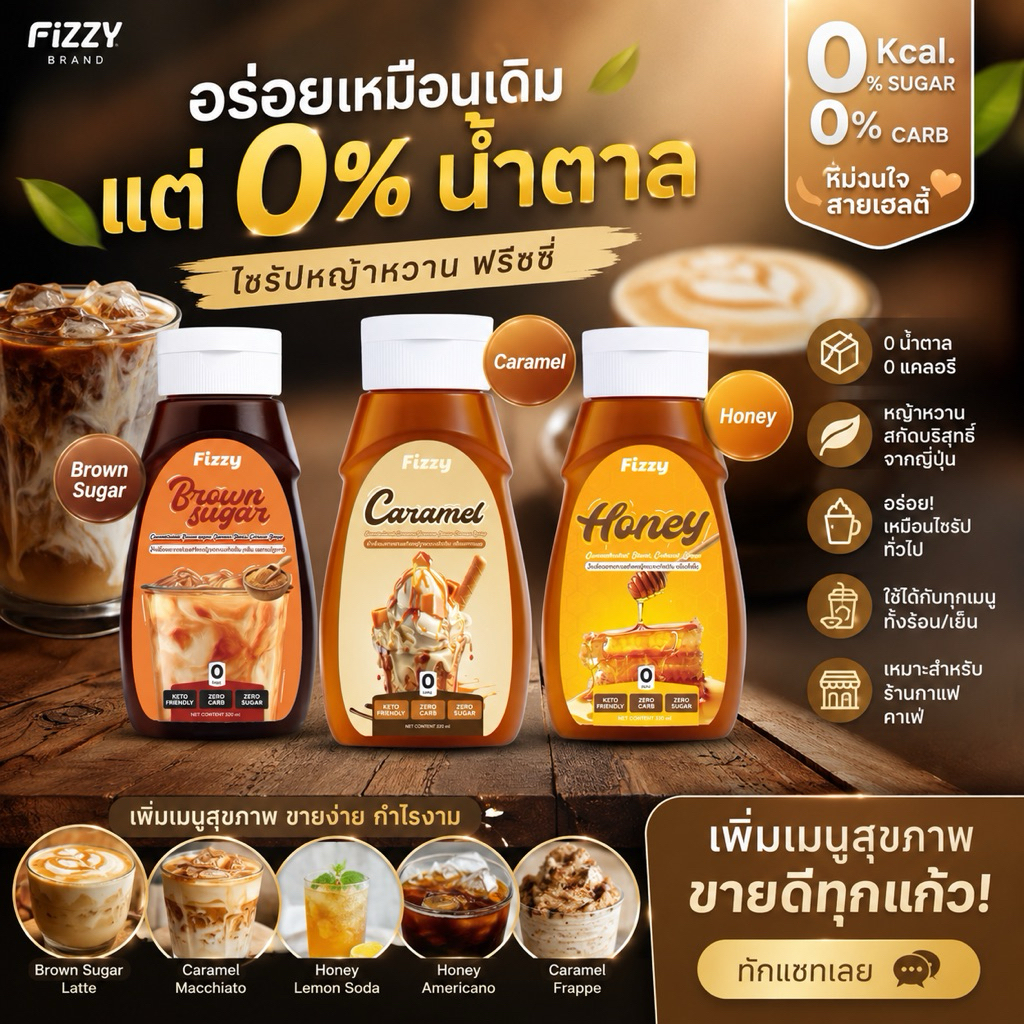 ฟรีซซี่ ไซรัปเซ็ท 3 ขวด รวบตึงสายชง ครบจบที่เซ็ทนี้