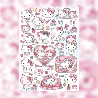 สติ๊กเกอร์ PVC ไดคัท กันน้ำ 100% ลอกไม่ทิ้งคราบกาว สีคมชัด ติดทนนาน ขนาด A6 | ตะกร้ารวมลาย 2
