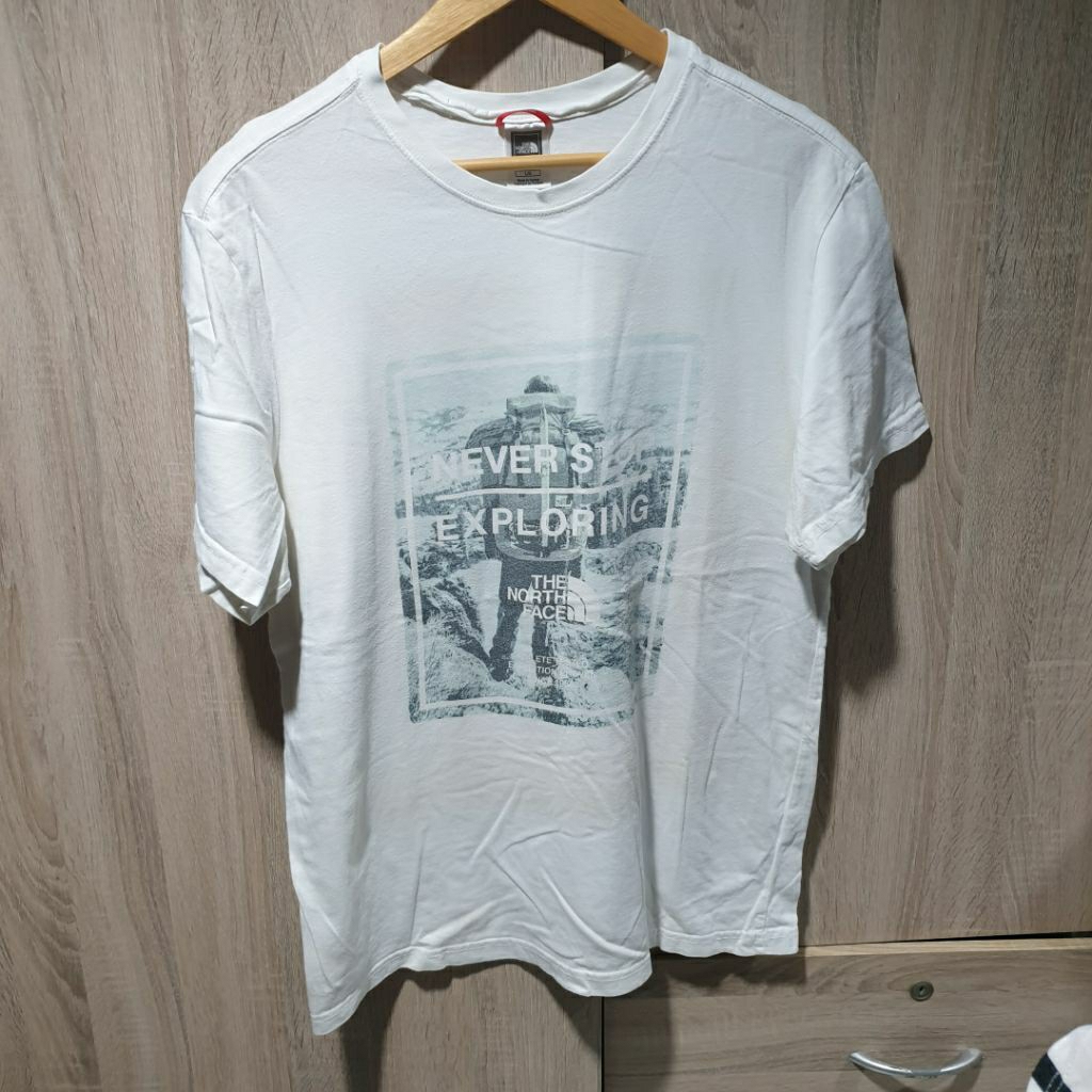 เสื้อยืดแบรนด์TNF สีขาว ของแท้มือสอง