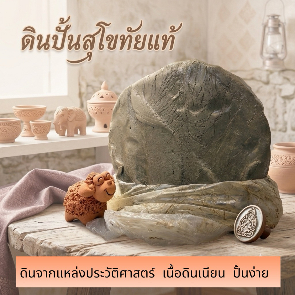 ดินเหนียวสำหรับปั้น (3kg) ดินเหนียวสุโขทัย