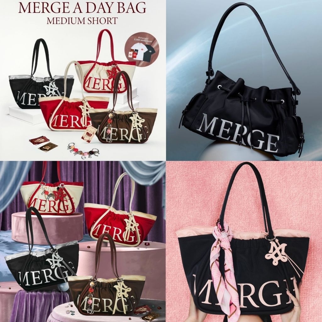 ส่งด่วน แมส❗Merge A Day Bag Nylon แถมพวงกุญแจ ของแท้100% ใหม่มือ1 กดจากช็อป