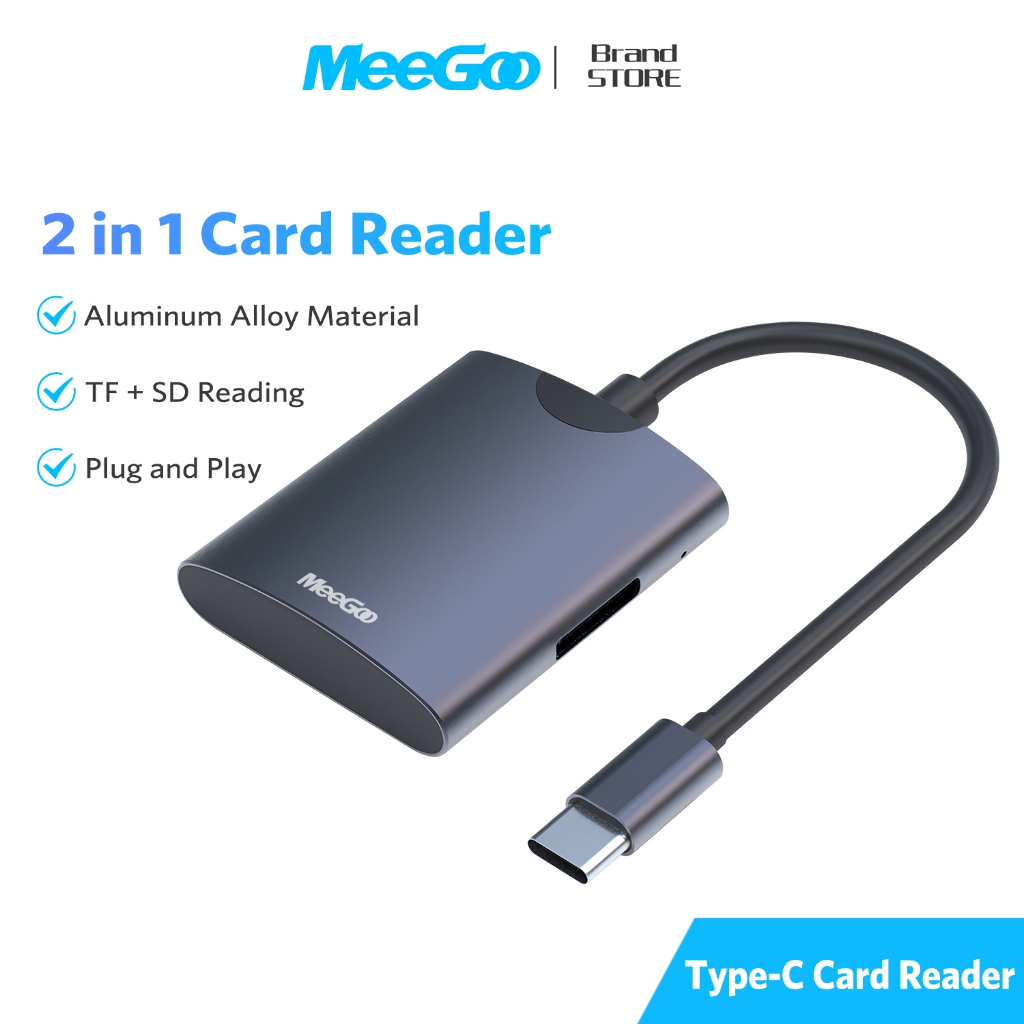 MEEGOO  Card Reader สำหรับ Type-C to SD/TF card ใช้ได้กับโทรศัพท์/แท็บเล็ต/แล็ปท็อปที่มีพอร์ต Type-C