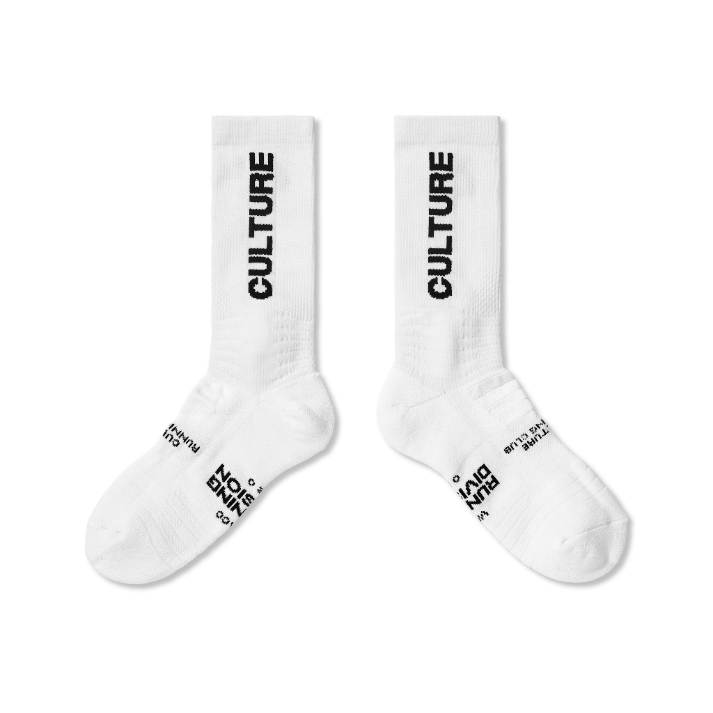 ถุงเท้าวิ่งแบบรองรับการกระแทกใต้ฝ่าเท้า | Culture Essential Running Crew Socks Vol. 2 | ถุงเท้าแฟชั่น ถุงเท้าคอตต้อน