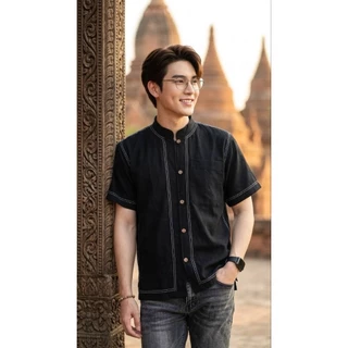 เสื้อพื้นเมืองผู้ชายคอจีนเส้นเดียว รุ่น ศิริสัณฐาน