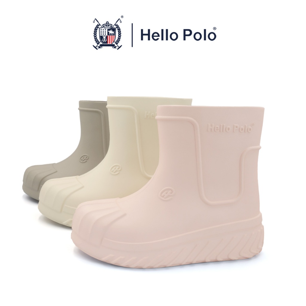 Hello Polo รองเท้าบูทแฟชั่น กันน้ำ  รองเท้าบูทบูทกันน้ำ กันลื่น กันน้ำ พื้นนิ่ม EVA รองเท้าบูทกันฝน ไม่มีกลิ่น HP8029