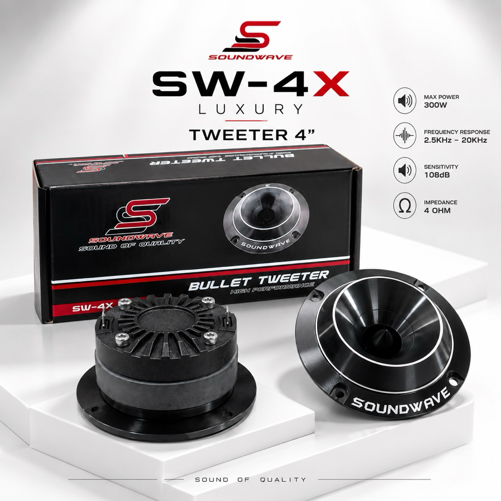 SOUNDWAVE SW-4X LUXURY ทวีตเตอร์ แหลมจาน จำนวน 1คู่ ลำโพงรถยนต์ เครื่องเสียงรถ ลำโพง4นิ้ว เครื่องเสียงรถยนต์ เสียงแหลม