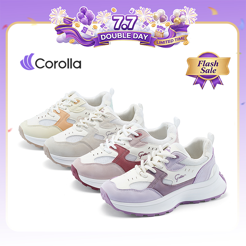 Corolla Colorblock Shoes รองเท้าผ้าใบผู้หญิง ใส่ออกกำลังกายได้ กันลื่น ทรงเสริมส้น ระบายอากาศได้ดี แนะนำเผื่อ 1 ไซส์