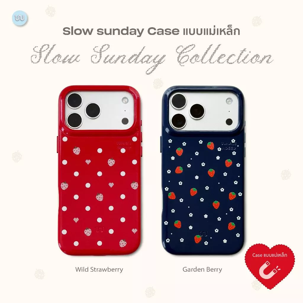 Slow Sunday Case (เคส Hagen Case *แบบแม่เหล็ก*) Whale Indeed - วัสดุหนังแก้วเกรด Premium จับถนัดมือ แม่เหล็กแรง