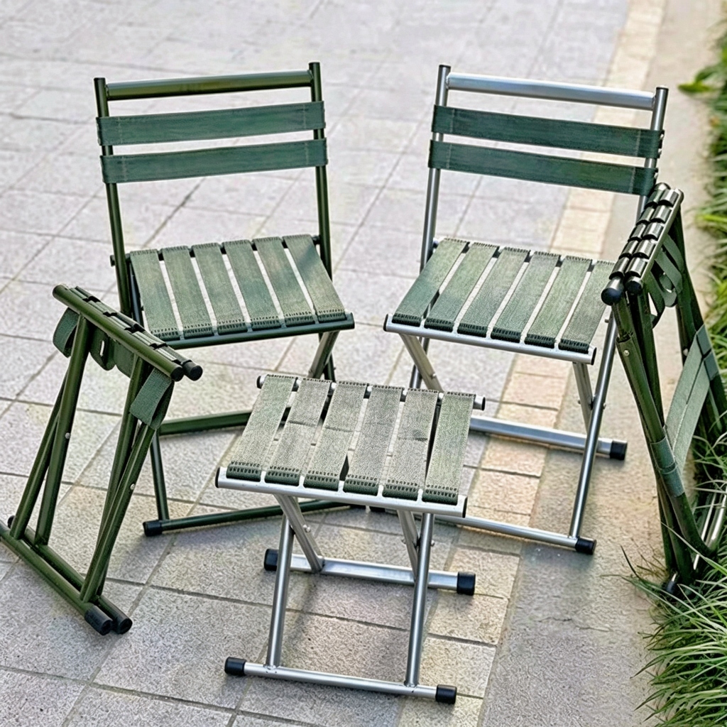 เก้าอี้สนามหญ้า เก้าอี้แคมป์ปิ้ง เก้าอี้สนามพับ เก้าอี้พับได้ แบบพกพา camping Chair นั่งสบาย รับน้ำหนักได้ 300kg