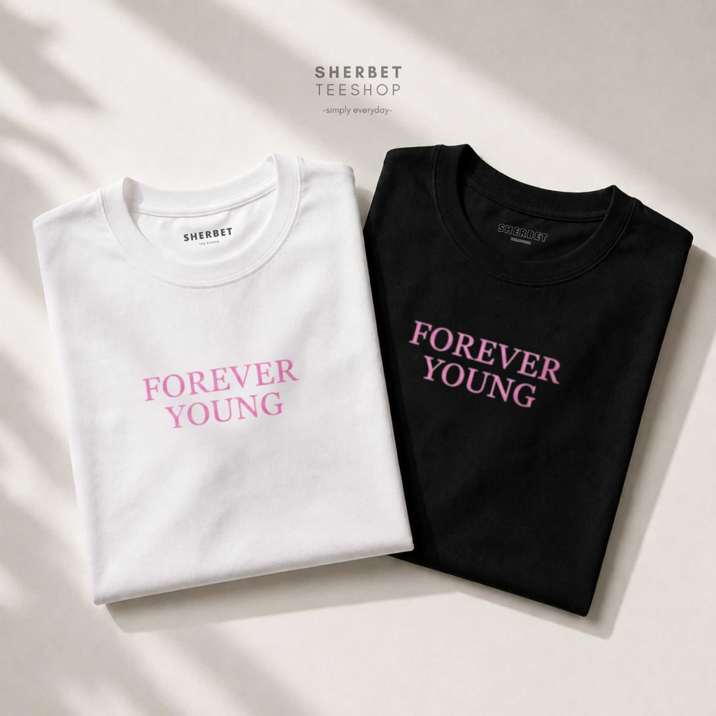 เสื้อยืด ลาย : Forever young (Unisex) - sherbet.teeshop